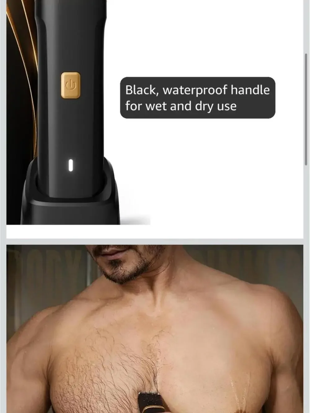 Men's Black & Gold Body Trimmer - Precision Grooming Tool